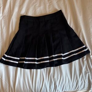 H&M Black Skater Skirt with White Stripes